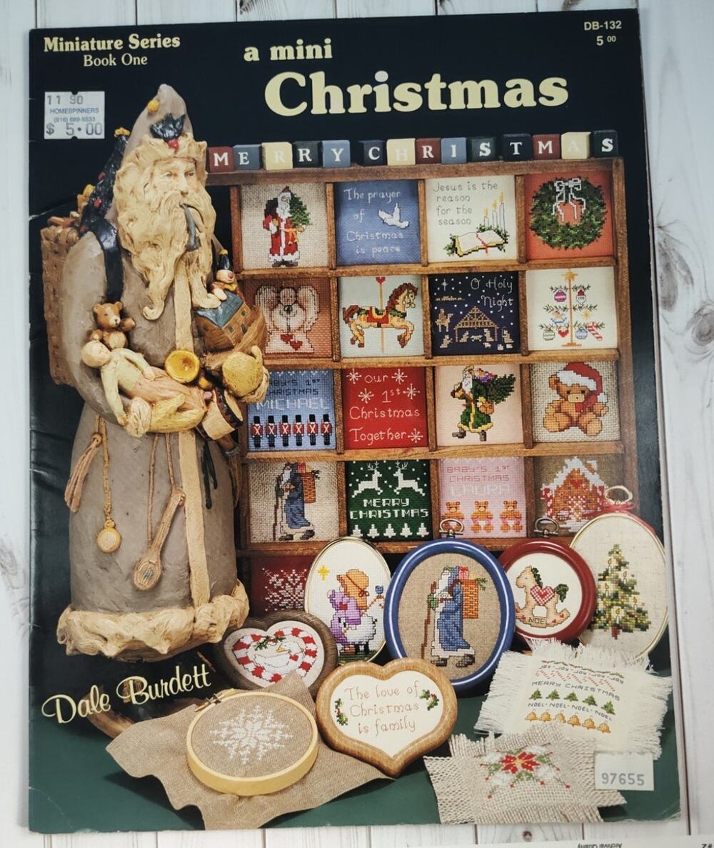 Dale Burdett A Mini Christmas Ornaments, Santa, Tree, Bear Cross Stitch Patterns